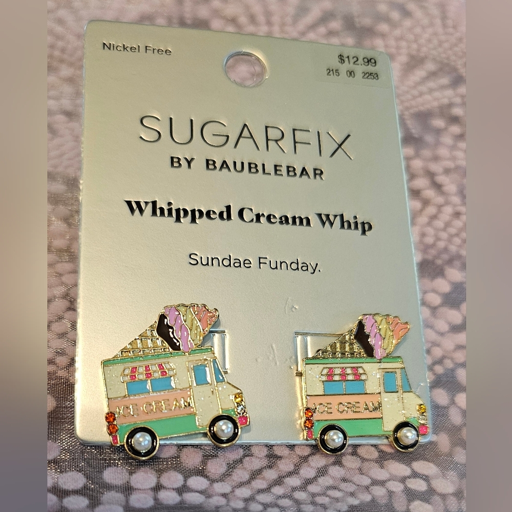 Sugarfix by Baublebar Ice Cream Truck Sunday Funday Earrings NWT